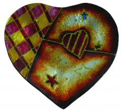 Edle Dekoschale Fantasy Heart aus Glas, 20x18cm in Herzform