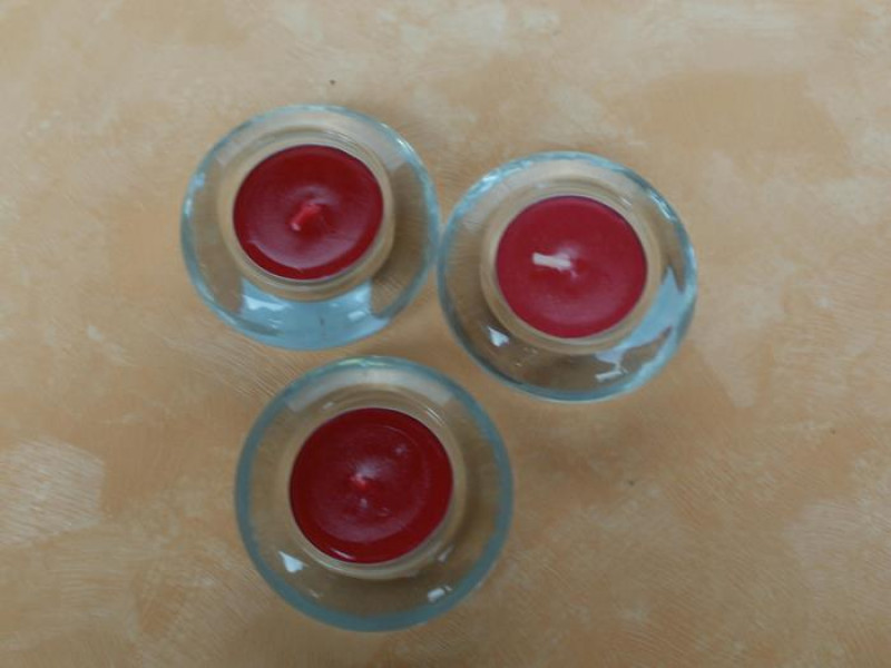 Teelichthalter rund aus Glas, Durchmesser 6,9 cm