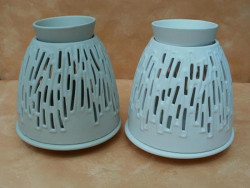 Duftlampe aus Keramik in grau oder weiß