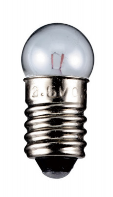 Kugelförmige Lampe Sockel E10 24 Volt 2,4 Watt 24mm klar,10er Pack