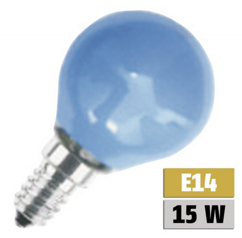 Tropfenlampe PHILOS P45 Speziallampe E14, 230V, 15W, stossfest, blau