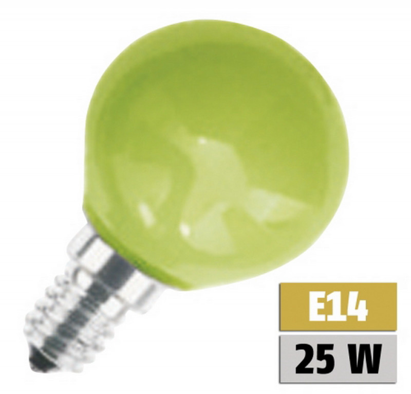 Tropfenlampe PHILOS P45 Speziallampe E14, 230V, 25W, stossfest, grün