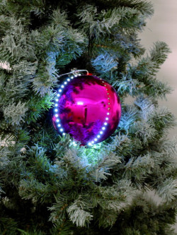 LED Snowball 8cm, rosa, (5 Stk.)