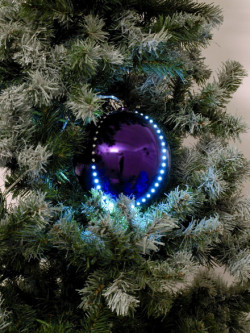 LED Snowball 8cm, lila, (5 Stk.)