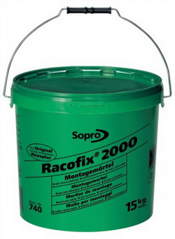 Montagemörtel Racofix 2000 Inhalt 15kg grüner Eimer Verarbeitungszeit ca. 2min.