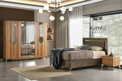 Schlafzimmer Möbel modern KU brauen-holz GOLD Dunkelbrauen