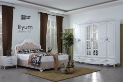Schlafzimmer Möbel modern 100% MDF AZ WEIß GOLD Caramel
